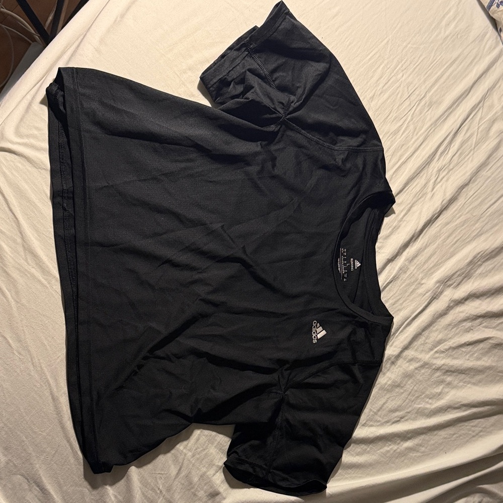 adidas Black Crop Performance Tee